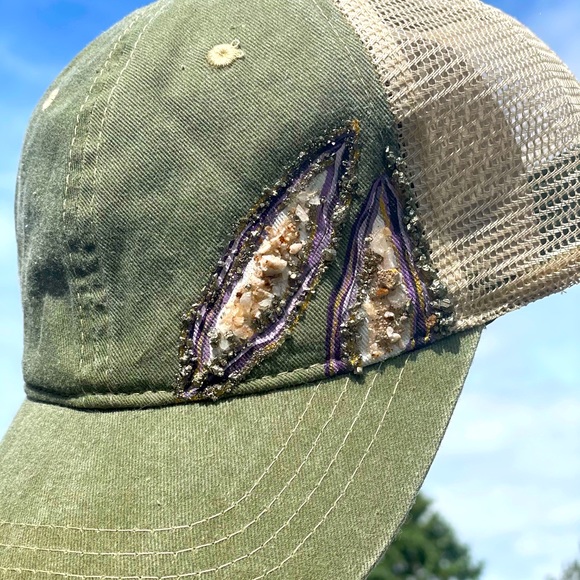 Custom painted cap with gem detail and adjustable mesh back - Picture 3 of 4